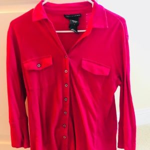 Hot pink button up shirt